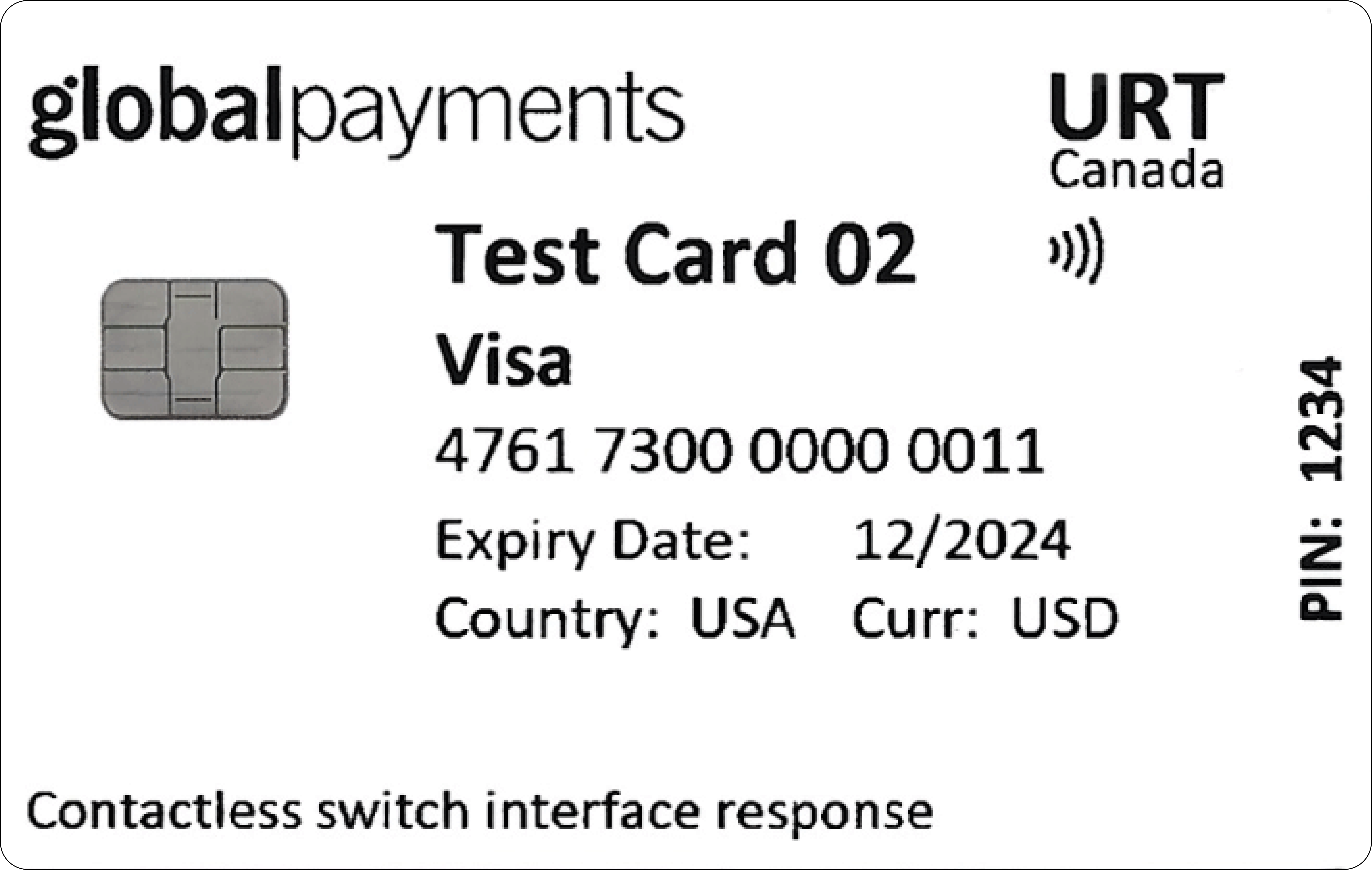 Global Payments Canada URT EMV Test Card 02