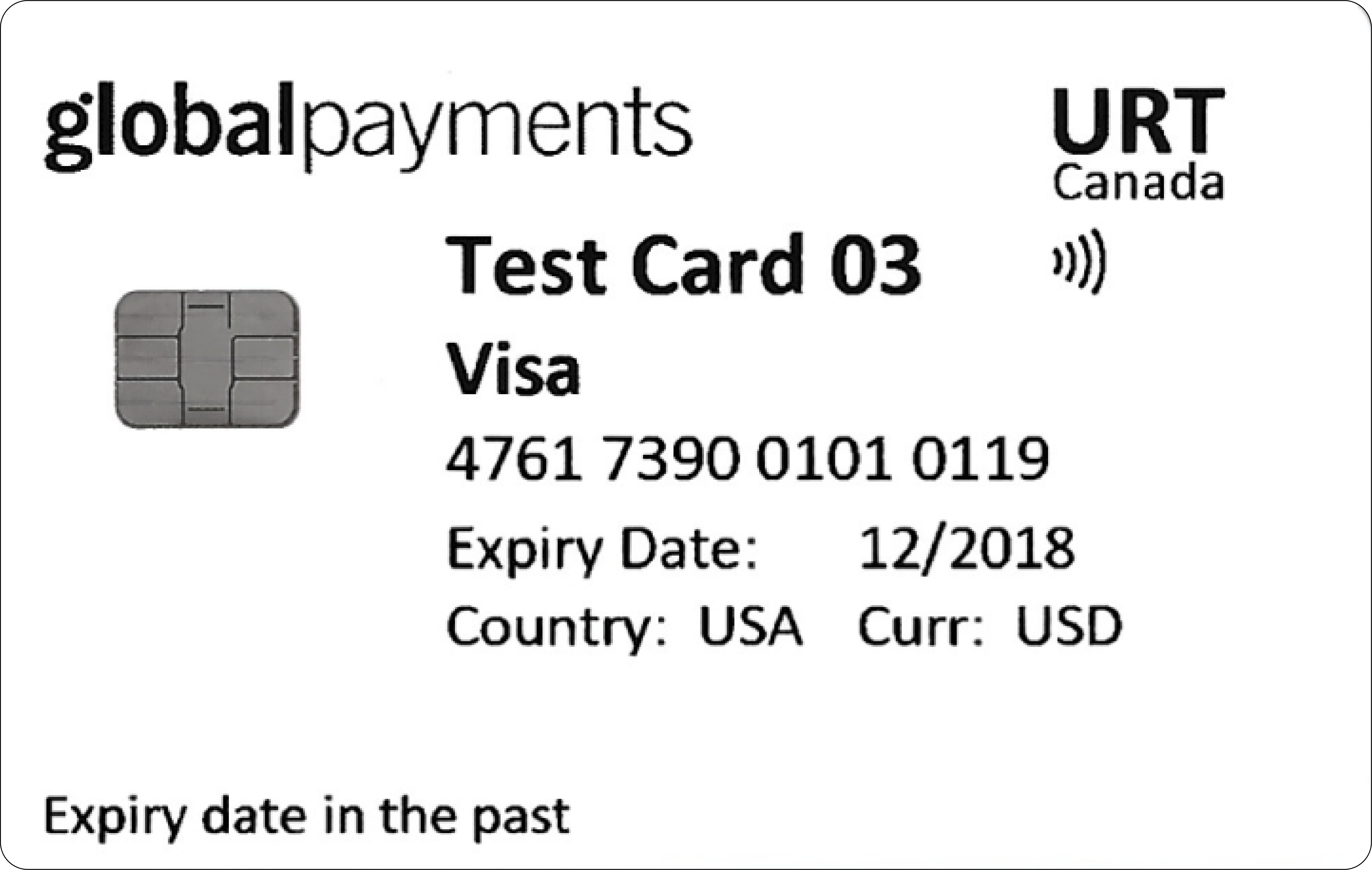 Global Payments Canada URT EMV Test Card 03